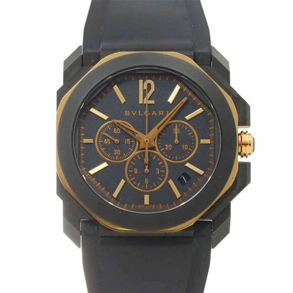 BVLGARI Octo Ultra Nero Chronograph BGOP41SGCH 750 PG Black Dial Mens 90275682 - Picture 1 of 7